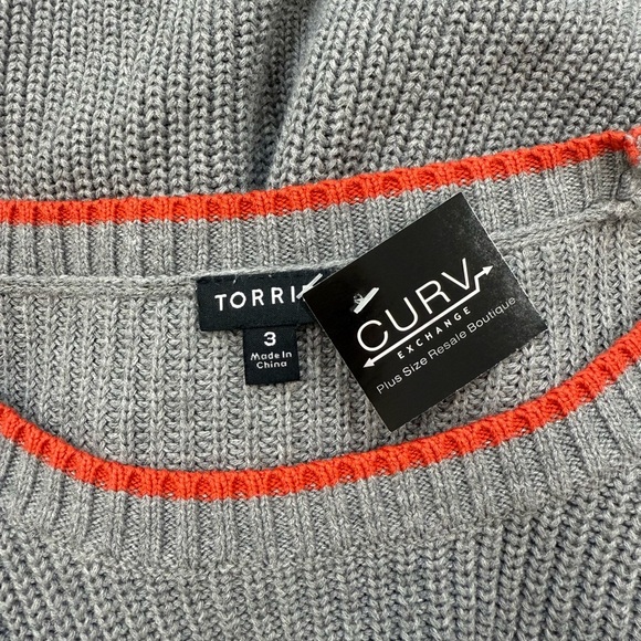 Torrid Gray & Blood Orange Sweater - Size 3 - Picture 6 of 6